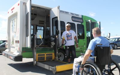 Community transport picking up a passenger